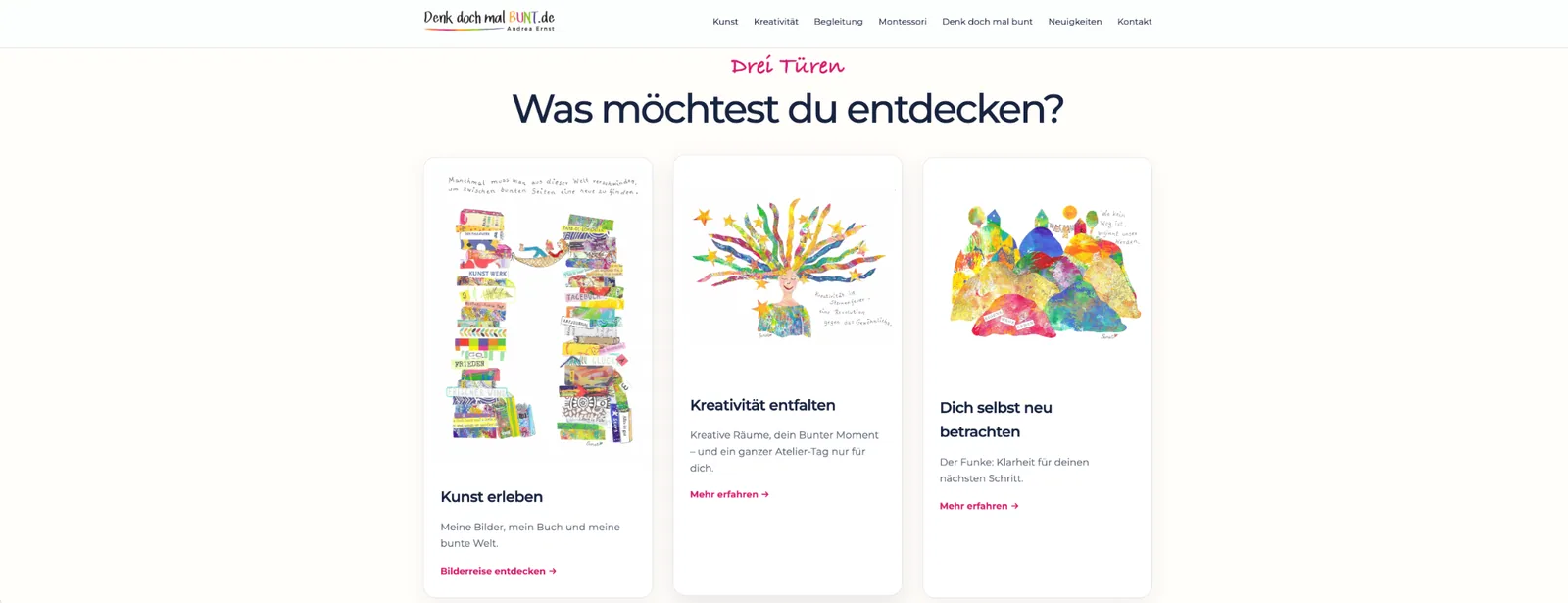 Screenshot der Website Ein Impuls reicht